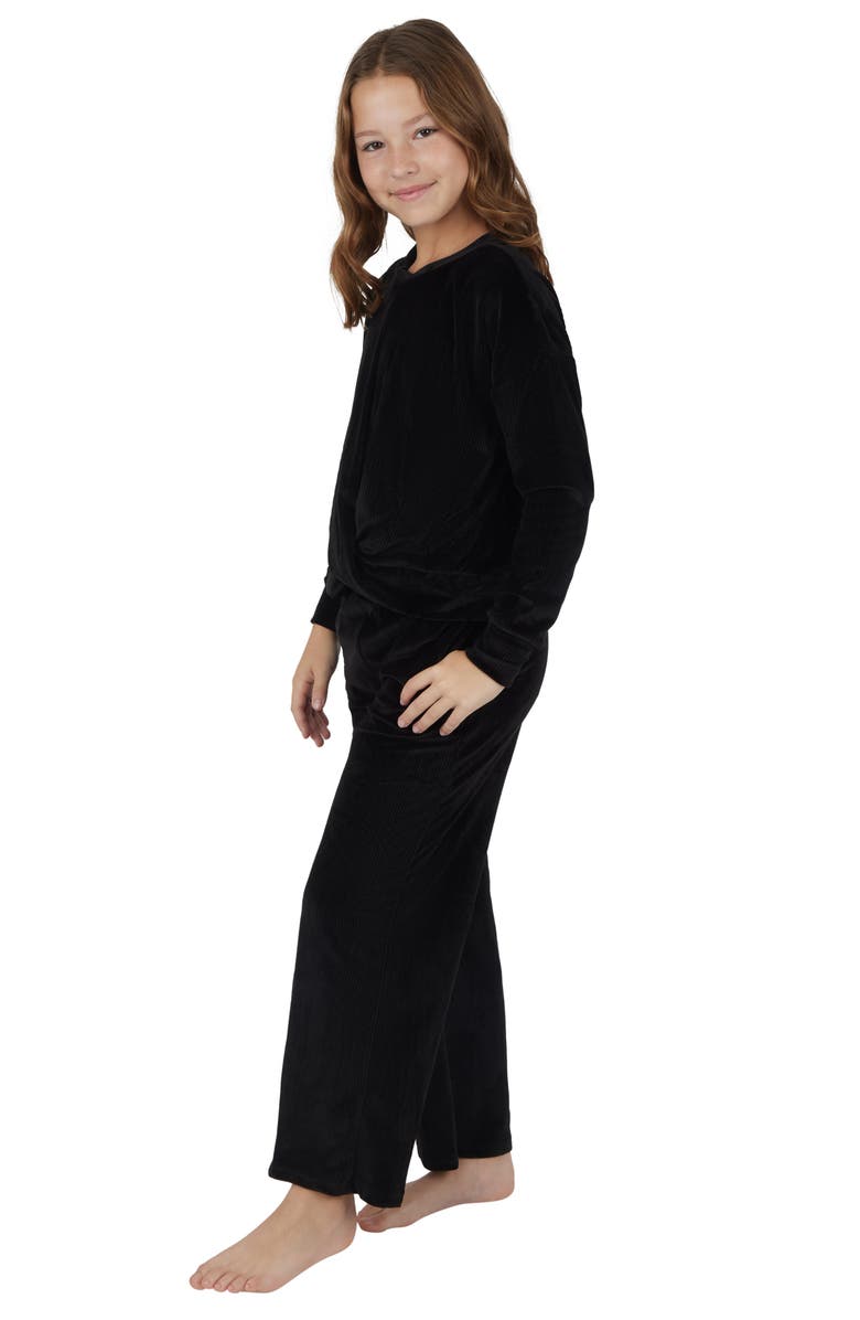 YOGALICIOUS Kids' Rib Velour Sweatshirt & Sweatpants, Alternate, color,