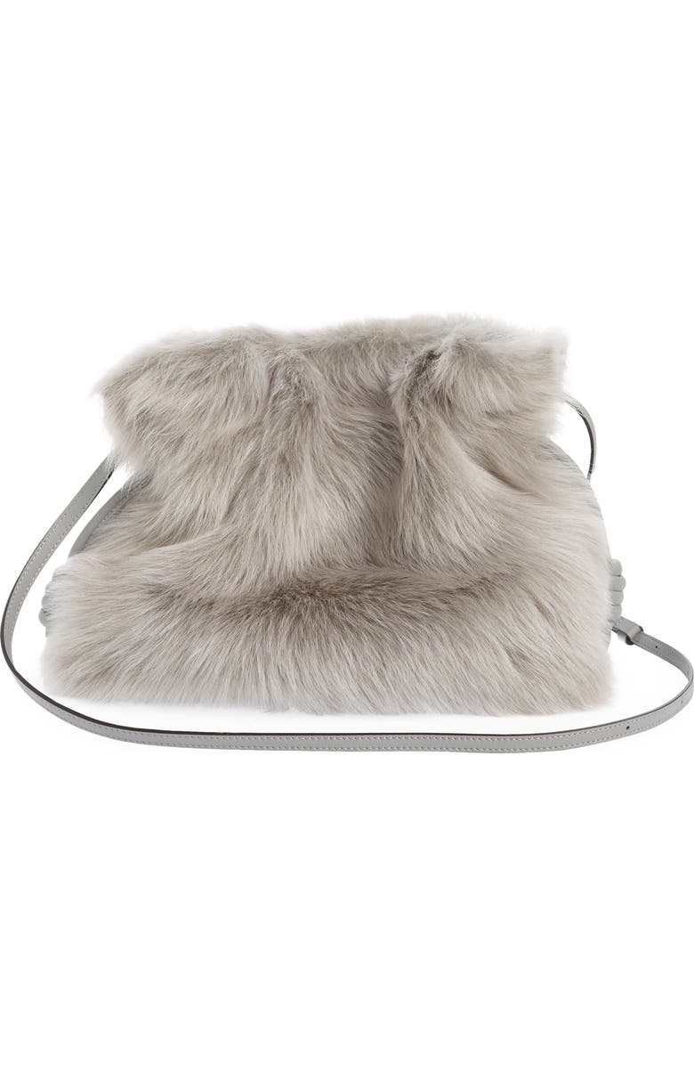 Loewe Flamenco Genuine Shearling Clutch, Alternate, color,