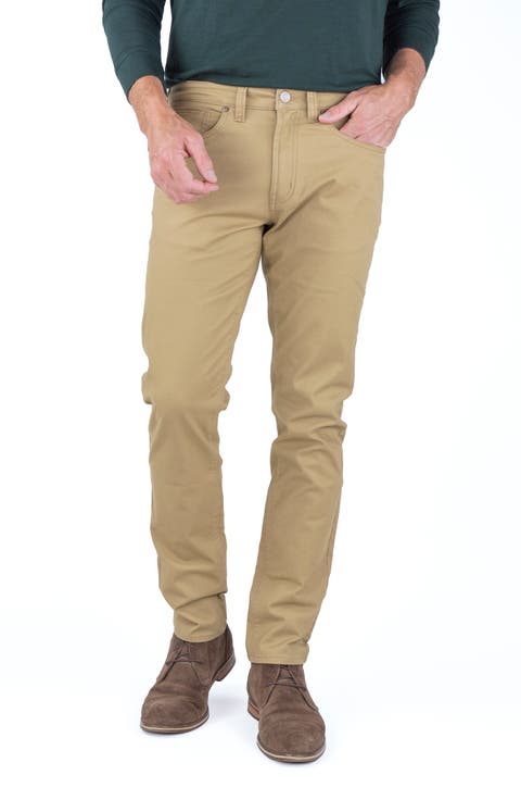 Straight Leg Stretch Cotton Twill Pants
