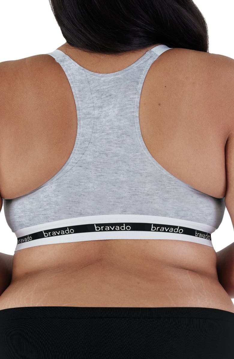 Bravado Designs Original Organic Cotton Blend Extended Cup Maternity/Nursing Bra, Alternate, color, Dove Heather