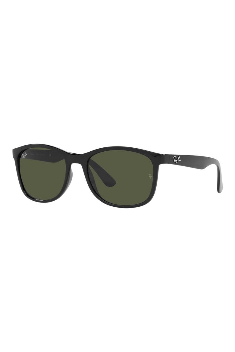 56mm Square Sunglasses, Alternate, color, BLACK