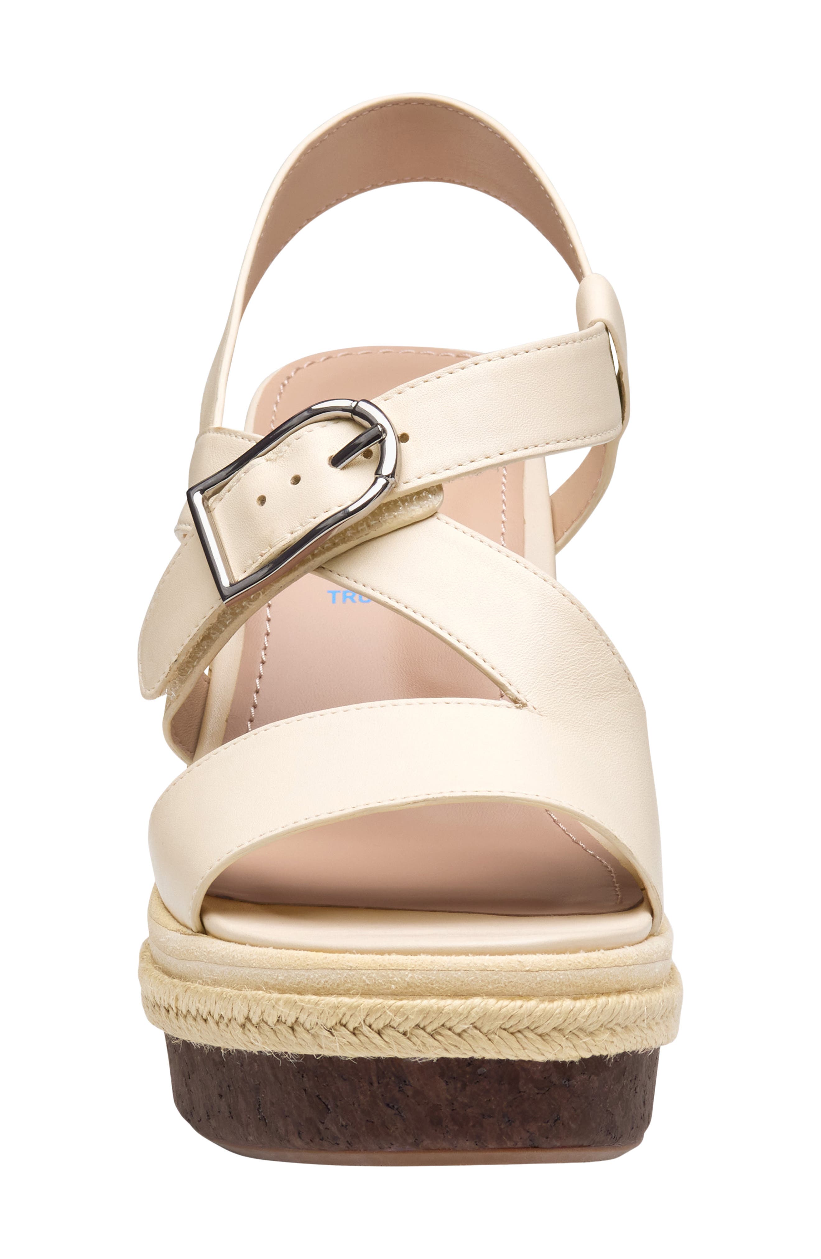Johnston & Murphy Addison Asymmetric Slingback Platform Wedge Sandal, Alternate, color, Bone Nappa Leather