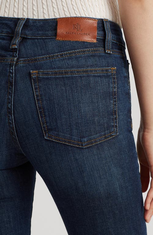 Ralph Lauren Lauren  Mid Rise Straight Leg Jeans In Deep Royal Wash Denim