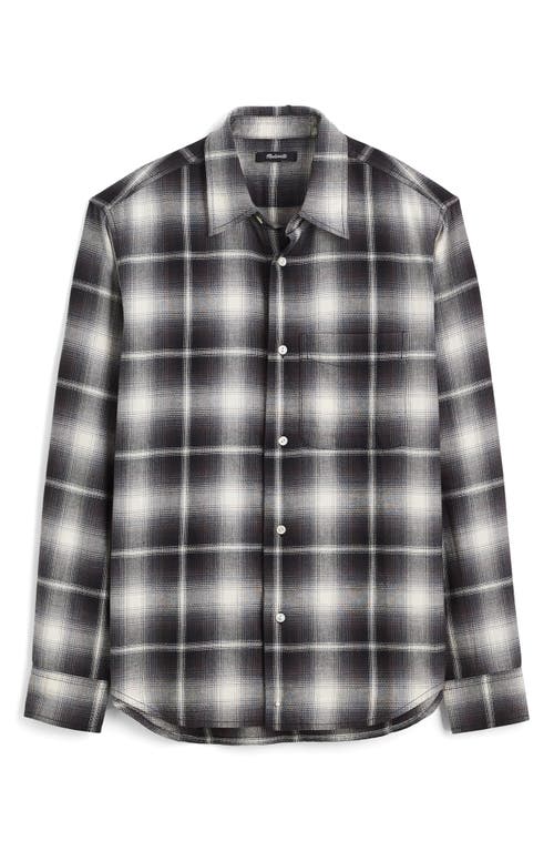 Madewell Lightweight Flannel Button-up Shirt In Black