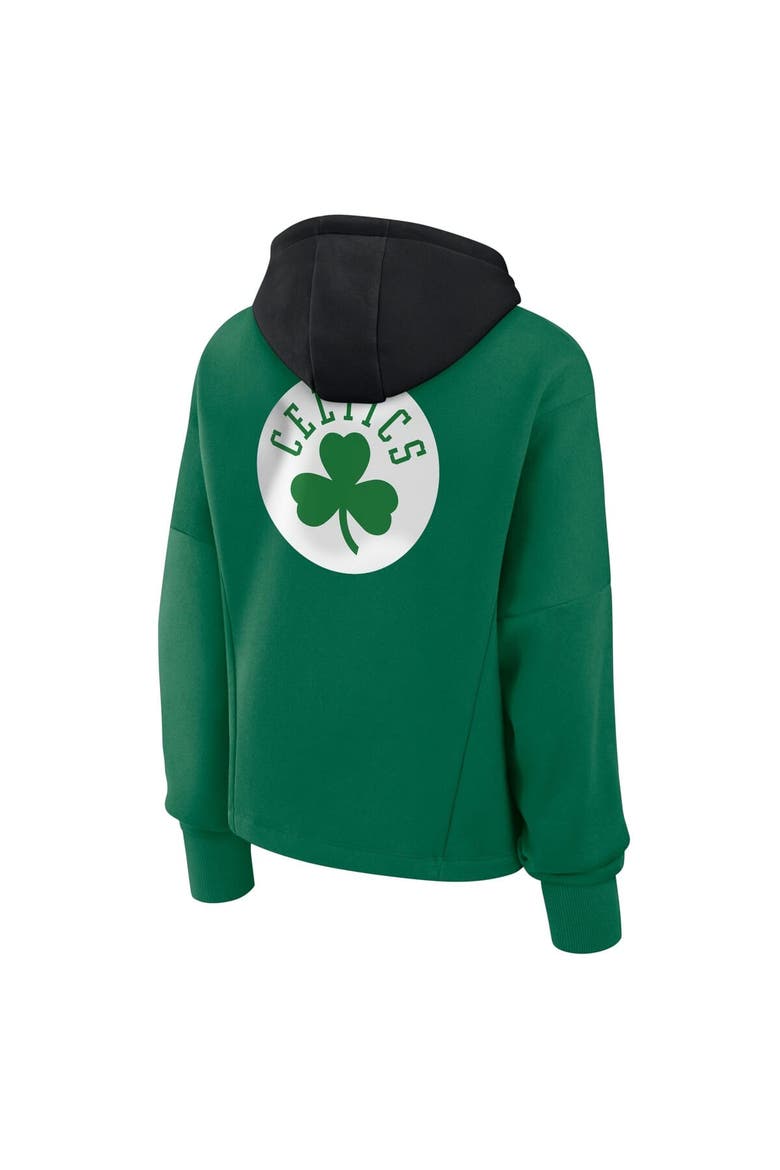 Women's Fanatics  Kelly Green Boston Celtics Post Up Boxy Pullover Hoodie, Alternate, color, Kelly Green