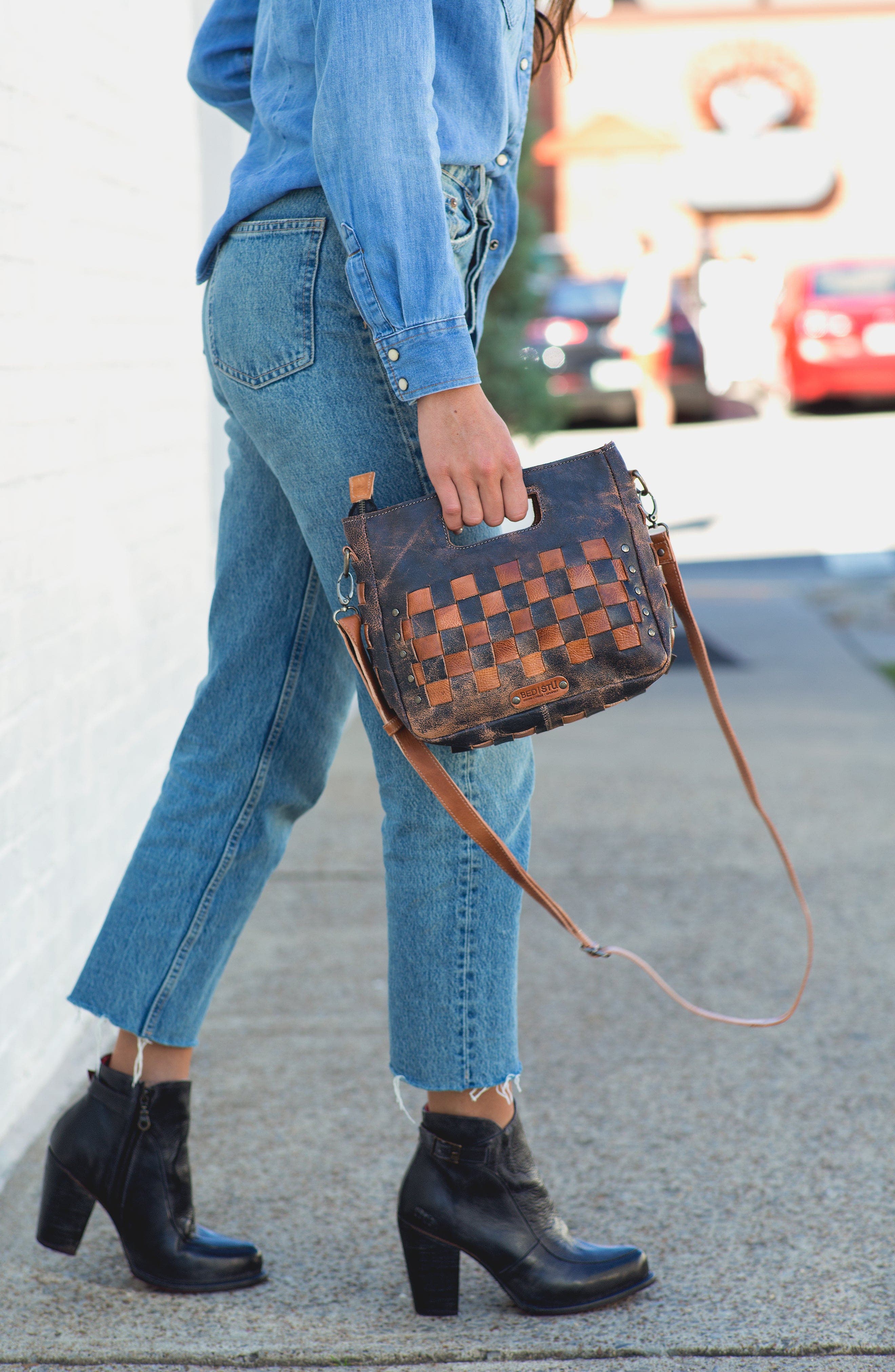 Bed Stu Keiki Handbag, Alternate, color, Black Lux Tan Rustic