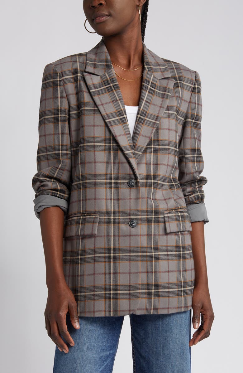 Treasure & Bond Plaid Two Button Blazer, Alternate, color,