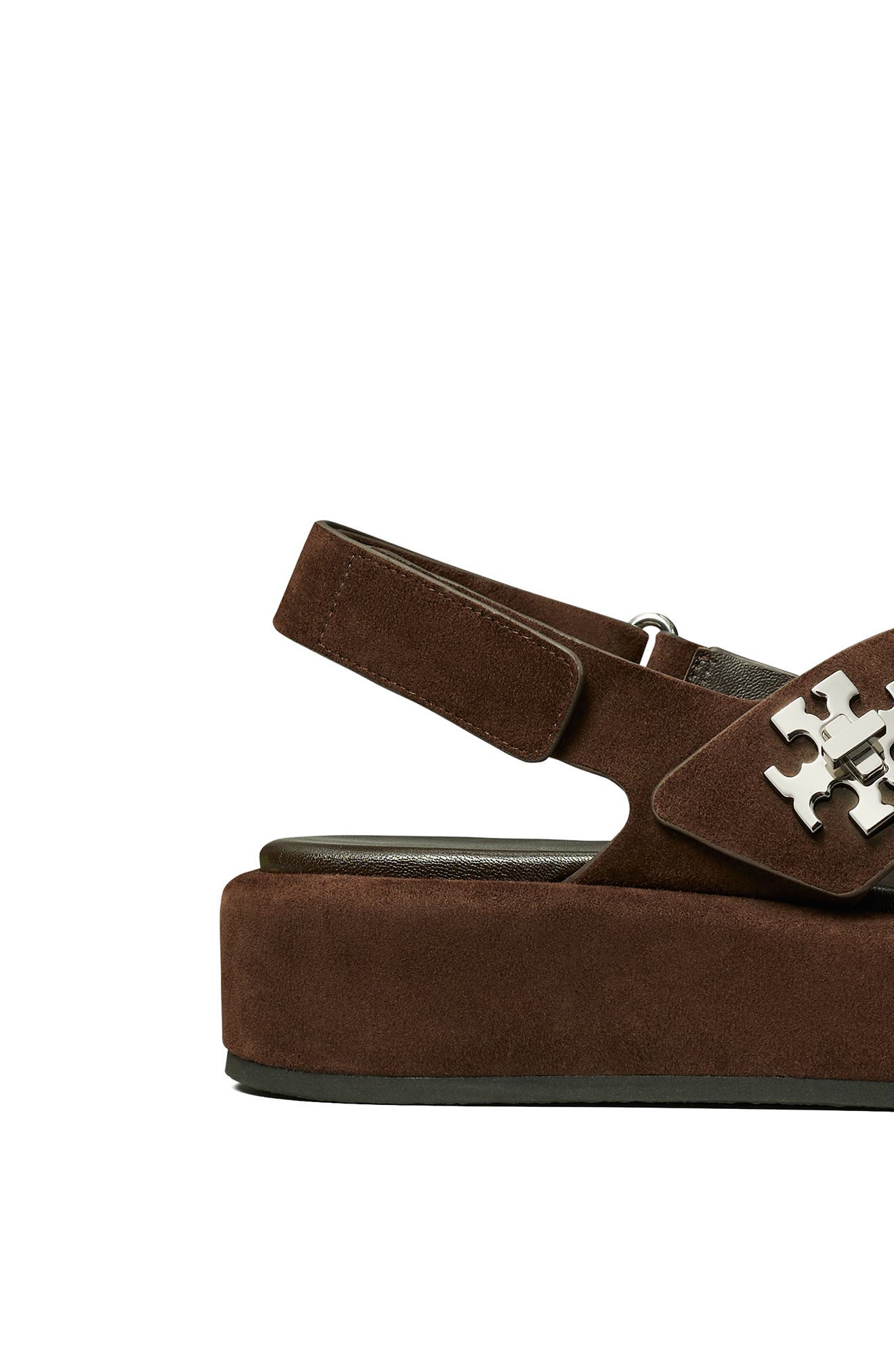 Tory Burch Turnlock Slingback Platform Sandal, Alternate, color, Dark Cocoa