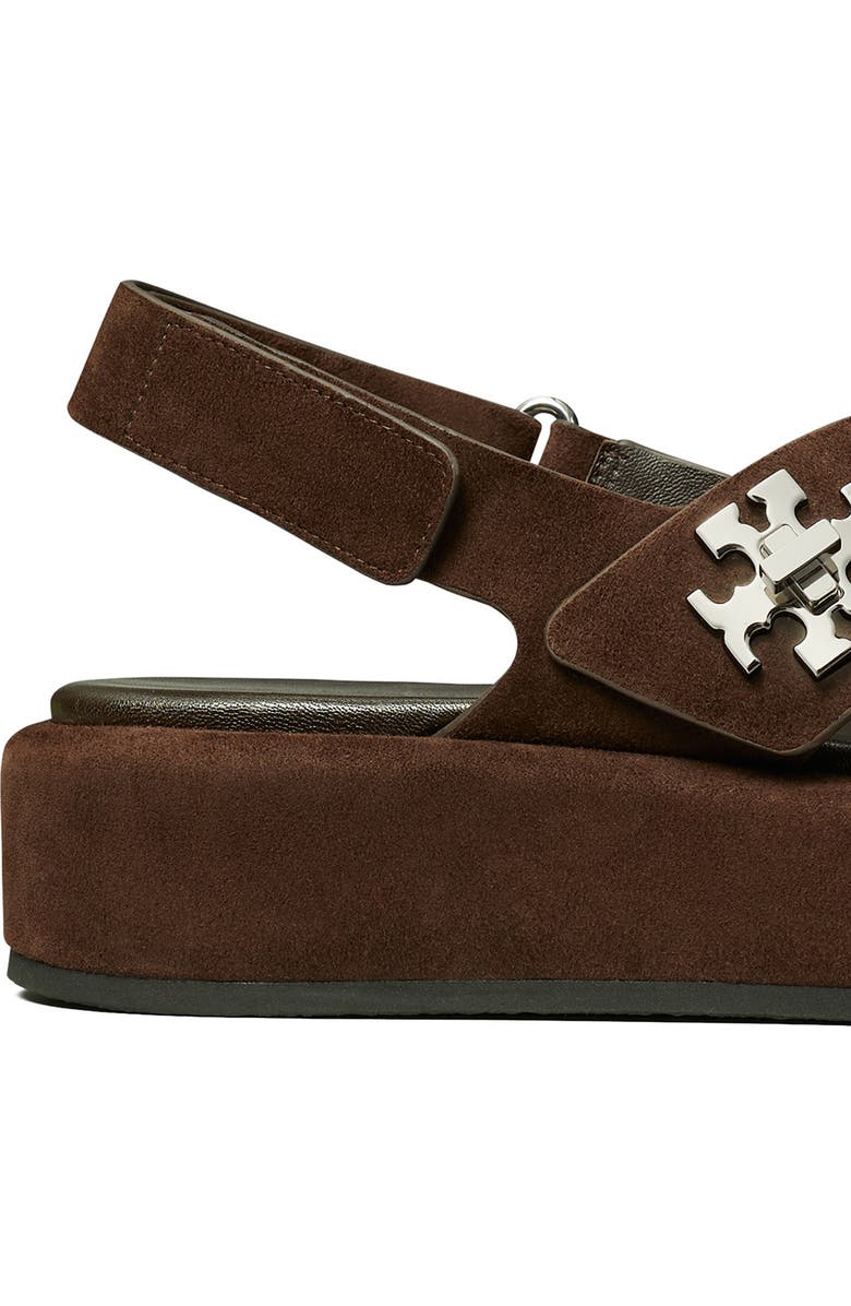 Tory Burch Turnlock Slingback Platform Sandal, Alternate, color, Dark Cocoa
