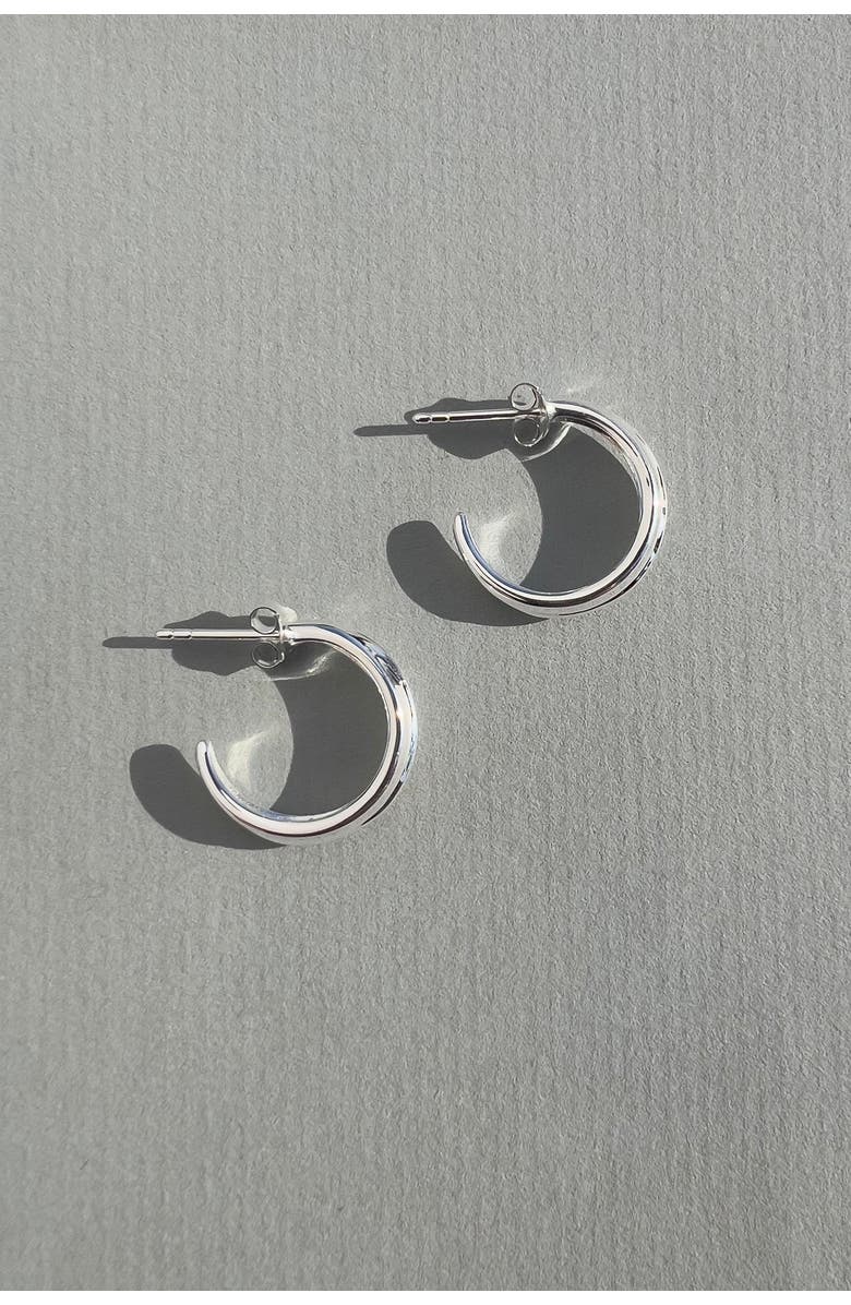 Astor & Orion Crescent Hoops, Alternate, color, Silver