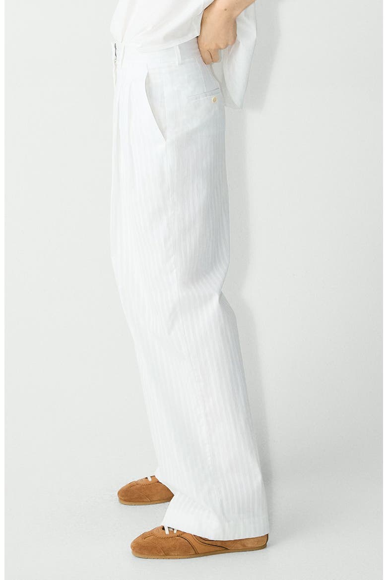 Pleated Wide Leg Pants, Alternate, color, WHITE