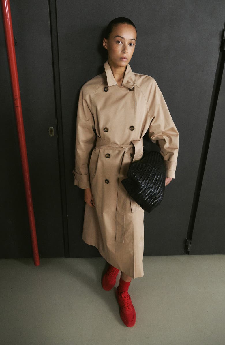 MANGO Angela Belted Trench Coat, Alternate, color, Beige