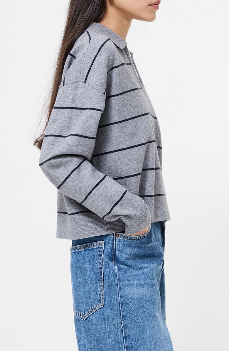 French Connection Sloane Stripe Pullover, Alternate, color, Heather Grey-Marine