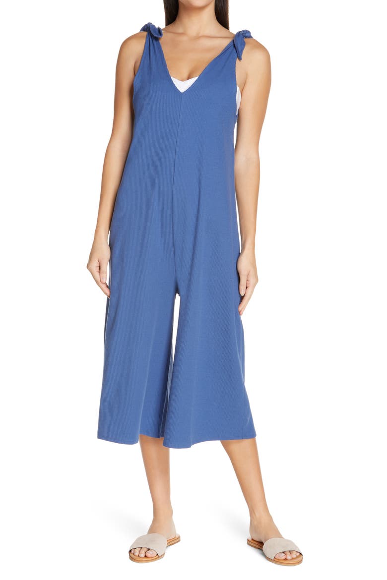 Rib Cover Up Jumpsuit, Main, color, BLUE CANAL