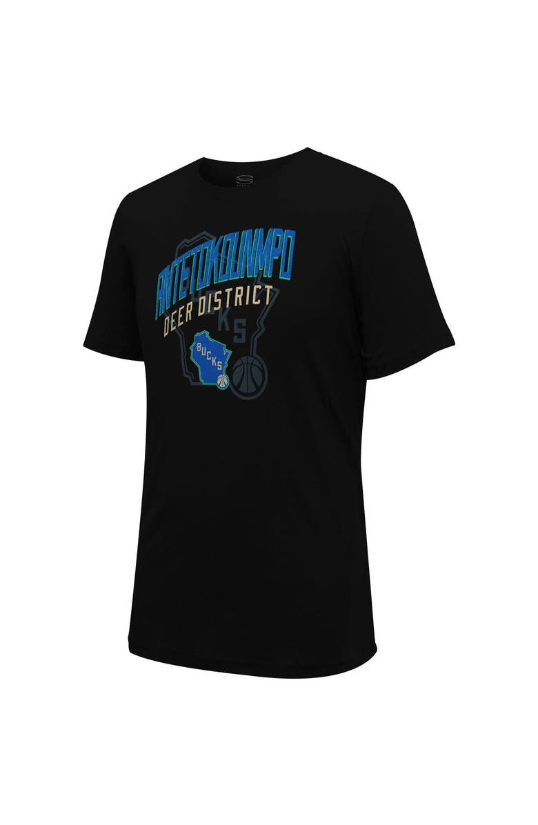 Stadium Essentials Unisex Stadium Essentials Giannis Antetokounmpo Black Milwaukee Bucks 2023/24 City Edition Player Graphic T-Shirt, Alternate, color,
