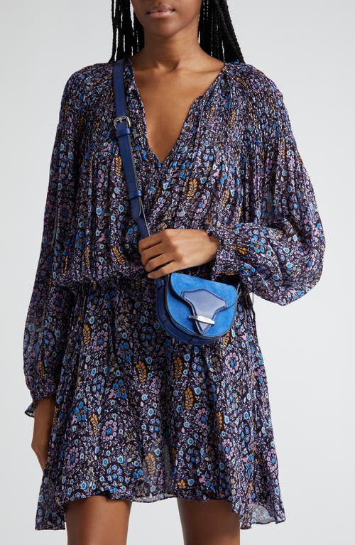 Isabel Marant Botsy Mini Flap Suede Shoulder Bag In Blue