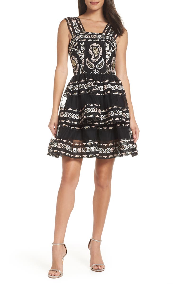 Bronx and Banco Ethnos Lace Fit & Flare Dress, Main, color,