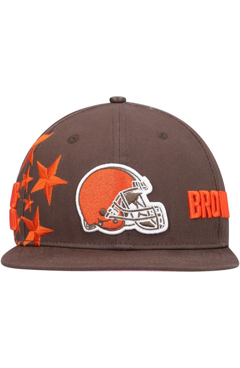PRO STANDARD Men's Pro Standard Cleveland Browns Brown Stars Snapback Hat, Alternate, color, 