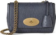 Mulberry Lily Ostrich Embossed Leather Satchel