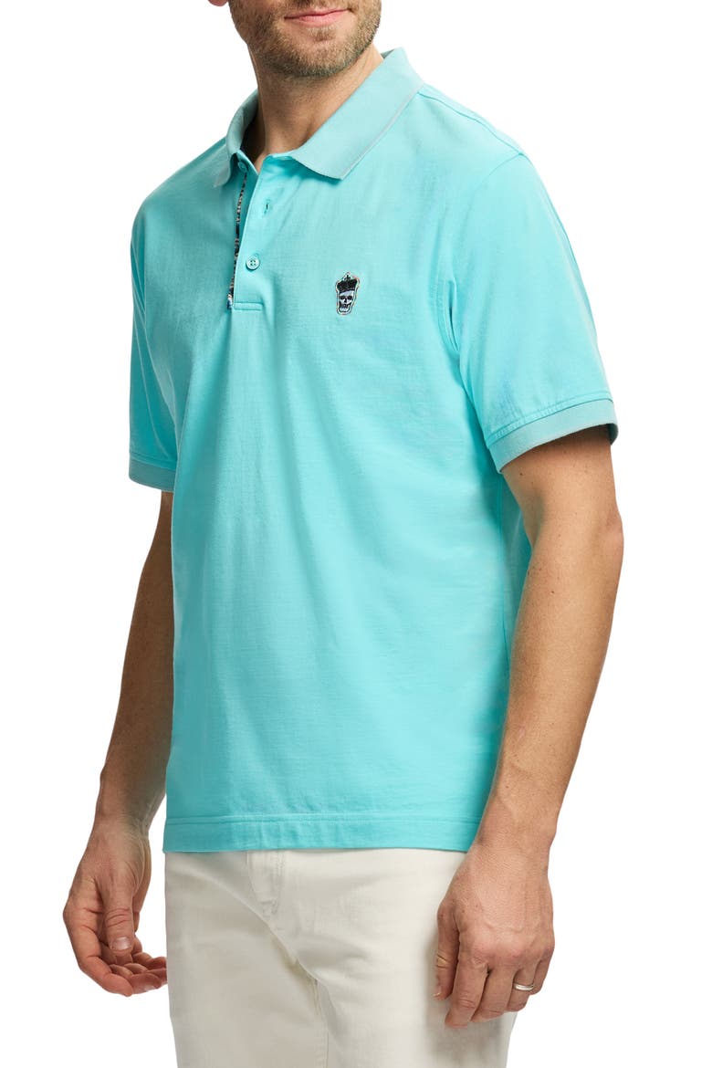 Lucifer Cotton Knit Polo, Alternate, color, ICE BLUE