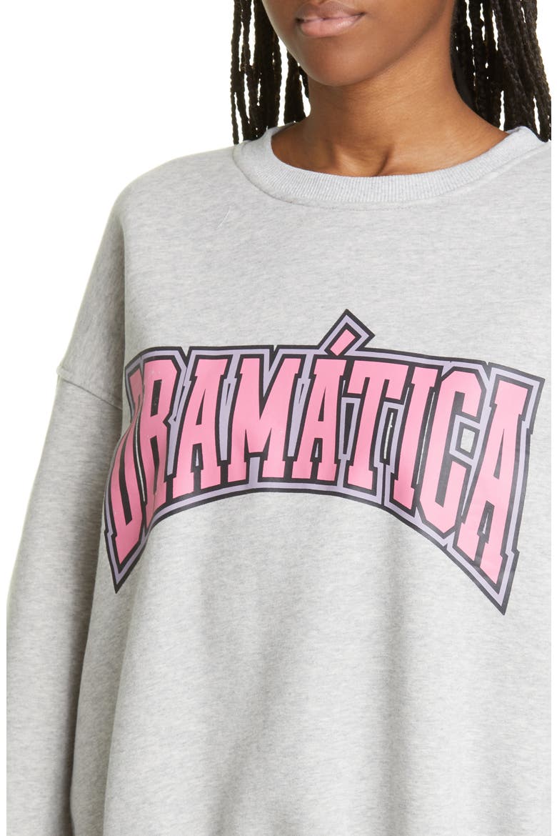 Dramatica Varsity Sweatshirt, Alternate, color, GREY