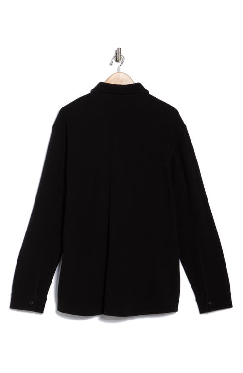 Vince Piqué Shirt Jacket In Black