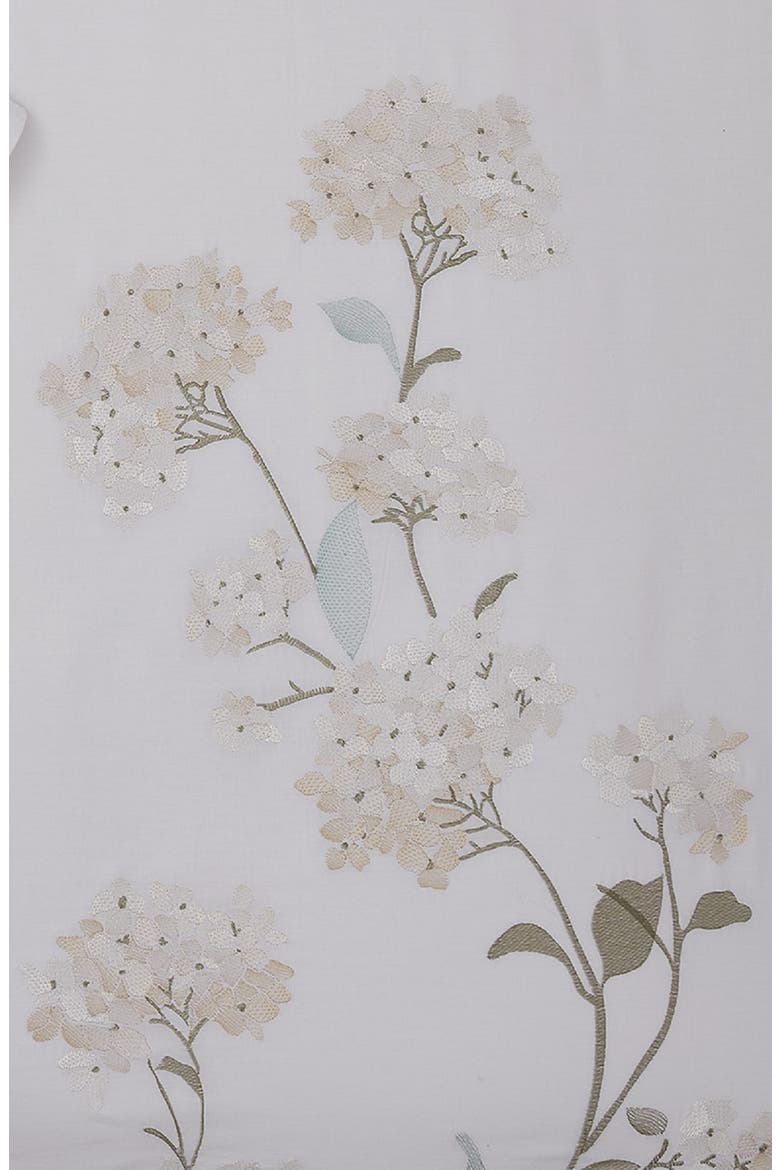 White Hydrangea Embroidery Cotton Duvet Cover Set, Alternate, color, WHITE/ WHITE