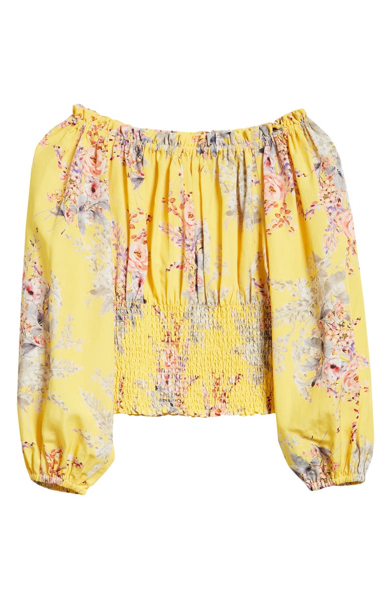KOBI HALPERIN Noa Floral Off the Shoulder Smocked Top, Alternate, color,