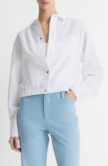 Vince Summer Shirt Jacket In Optic White In White