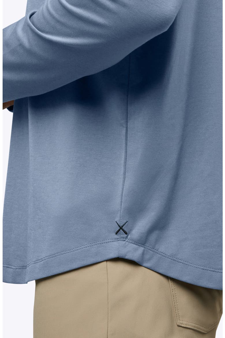 AO Curved Hem Long Sleeve T-Shirt, Alternate, color, CADET BLUE