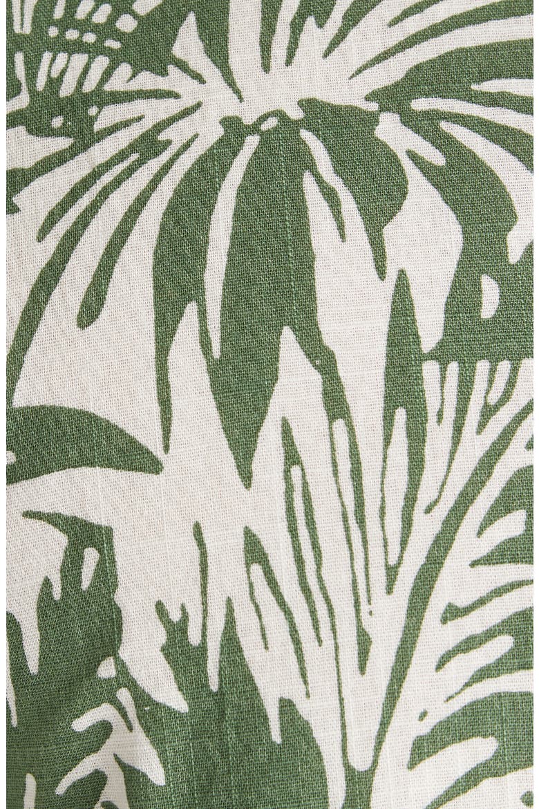 Loxton Classic Fit Leaf Print Short Sleeve Cotton Button-Up Shirt, Alternate, color, FERN