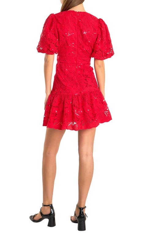 Endless Rose Sequin Lace Fit & Flare Minidress In Red