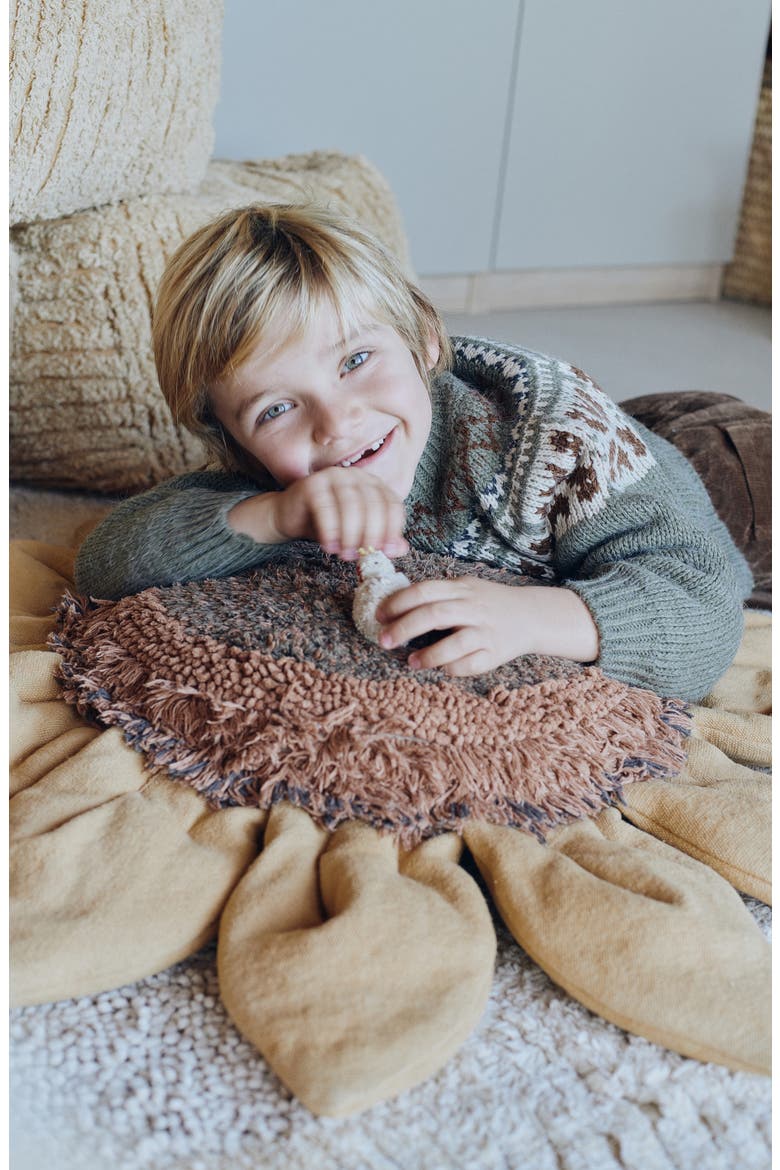 Sunflower Cushion, Alternate, color, CHESTNUT