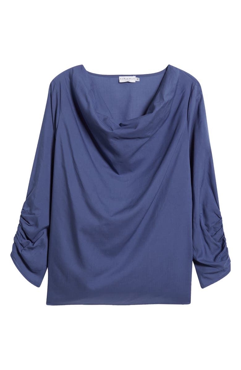 HARSHMAN Dania Ruched Draped Neck Top, Alternate, color, 
