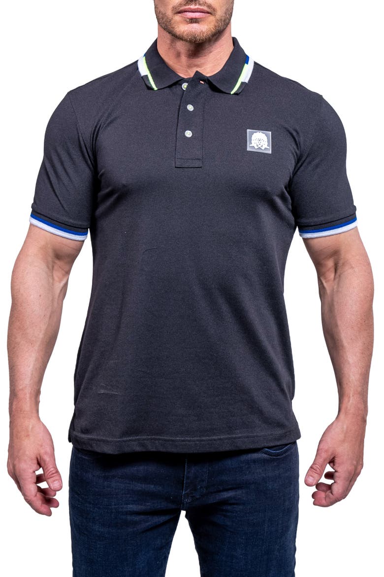 Tipemb39 Black Piqué Polo, Main, color, BLACK
