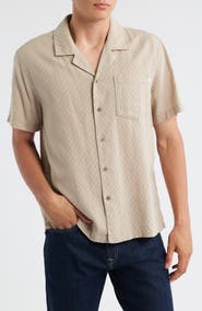 AG Foster Cotton & Linen Blend Camp Shirt