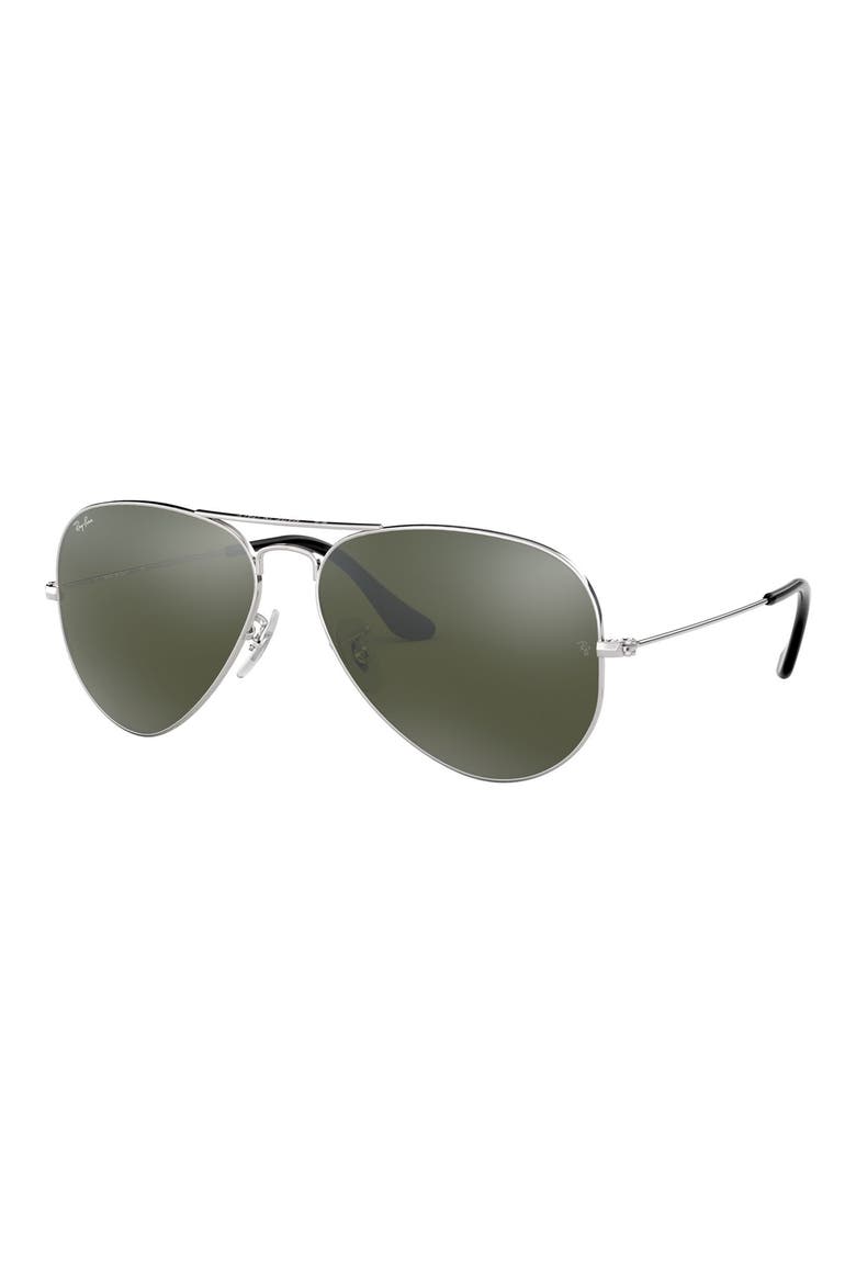 'Original Aviator' 58mm Sunglasses, Alternate, color, SILVER