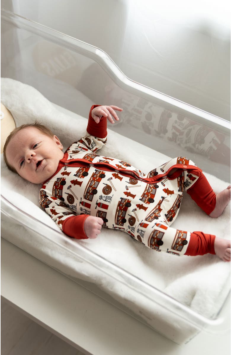 Laree + Co Alcaous Convertible Baby Footie, Alternate, color, Red