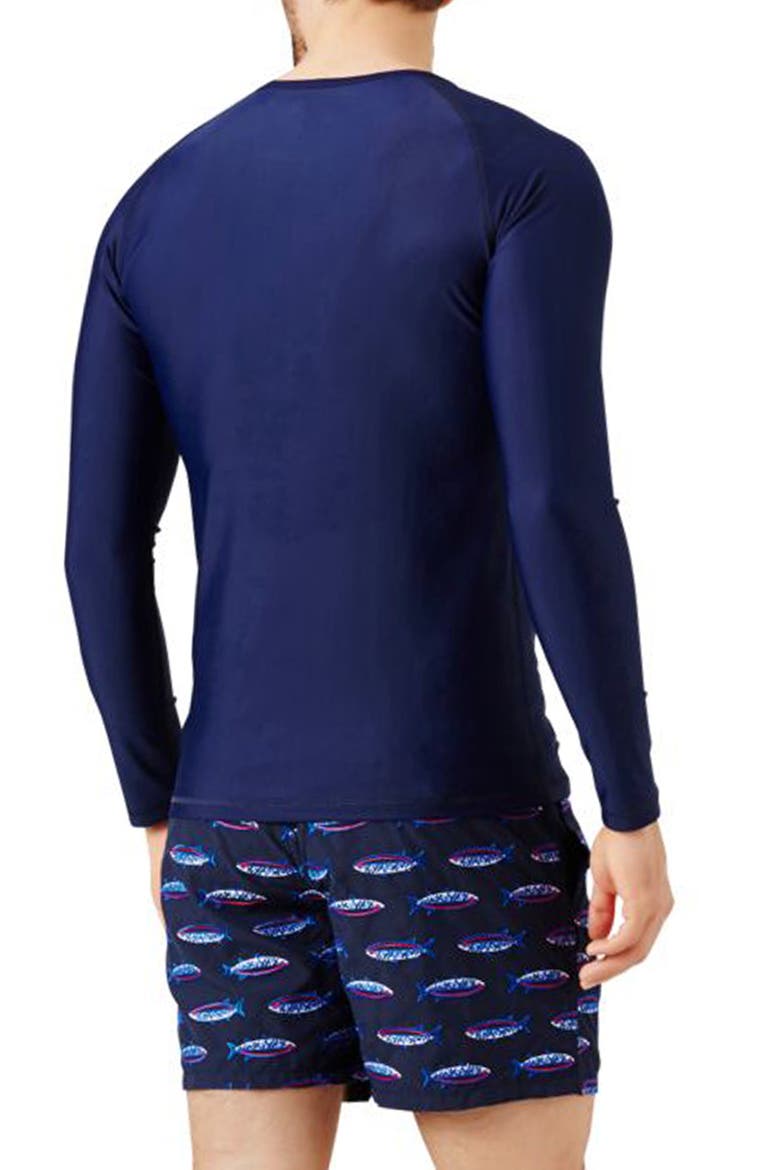 Men's Solid Rashguard, Alternate, color, BLEU MARINE
