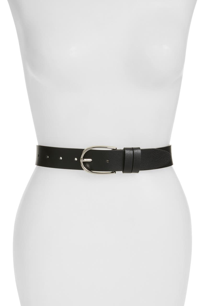 Double Loop Trouser Belt, Main, color, BLACK