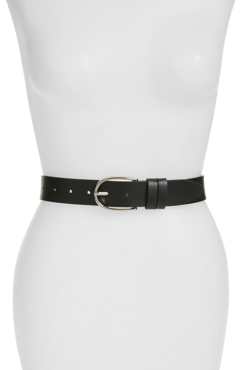 Nordstrom Double Loop Trouser Belt, Main, color, Black