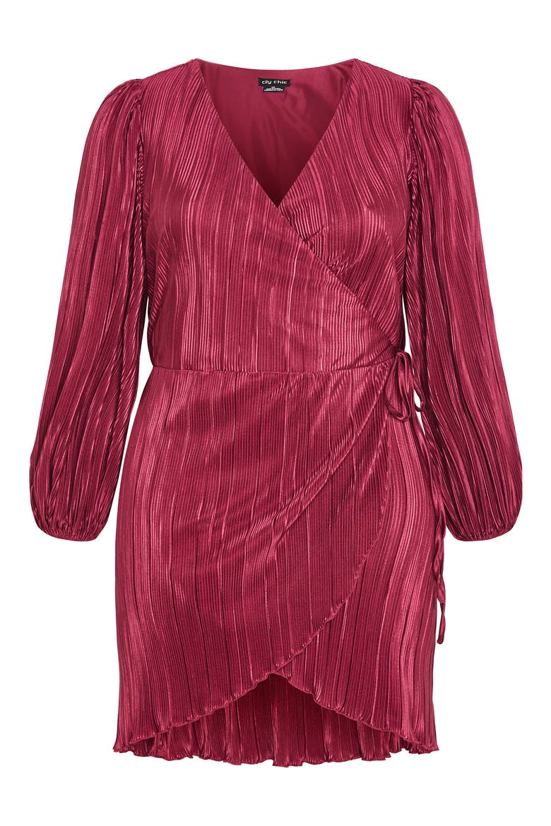 Kira Long Sleeve Wrap Dress, Alternate, color, PLUM