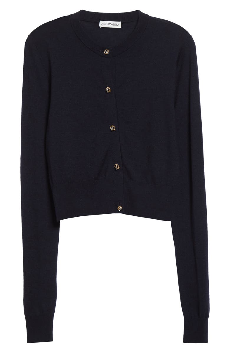Altuzarra Nemo Merino Wool Blend Cardigan, Alternate, color, Navy