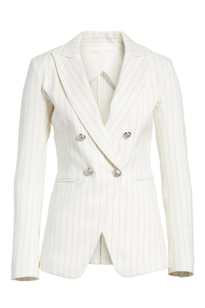 Apollo Pinstripe Jacket, Alternate, color, OFF WHITE/ BLUE STRIPE