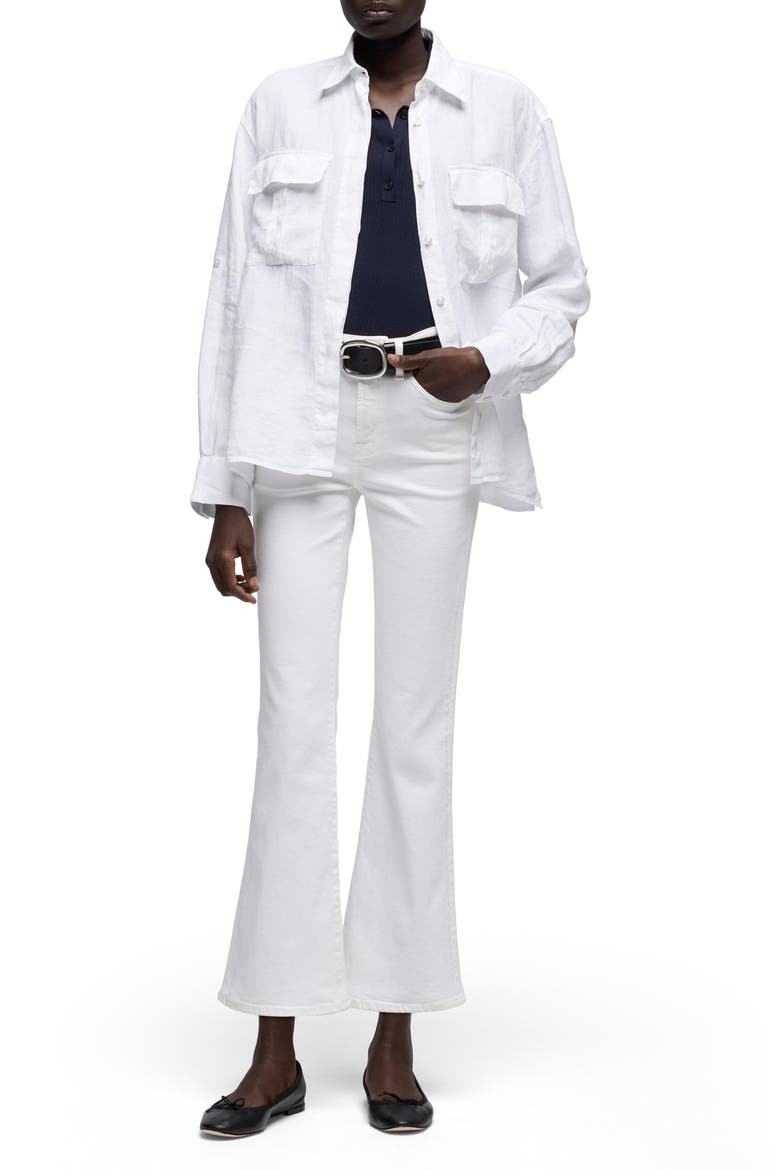 Cropped Bootcut Jeans, Alternate, color, PURE WHITE