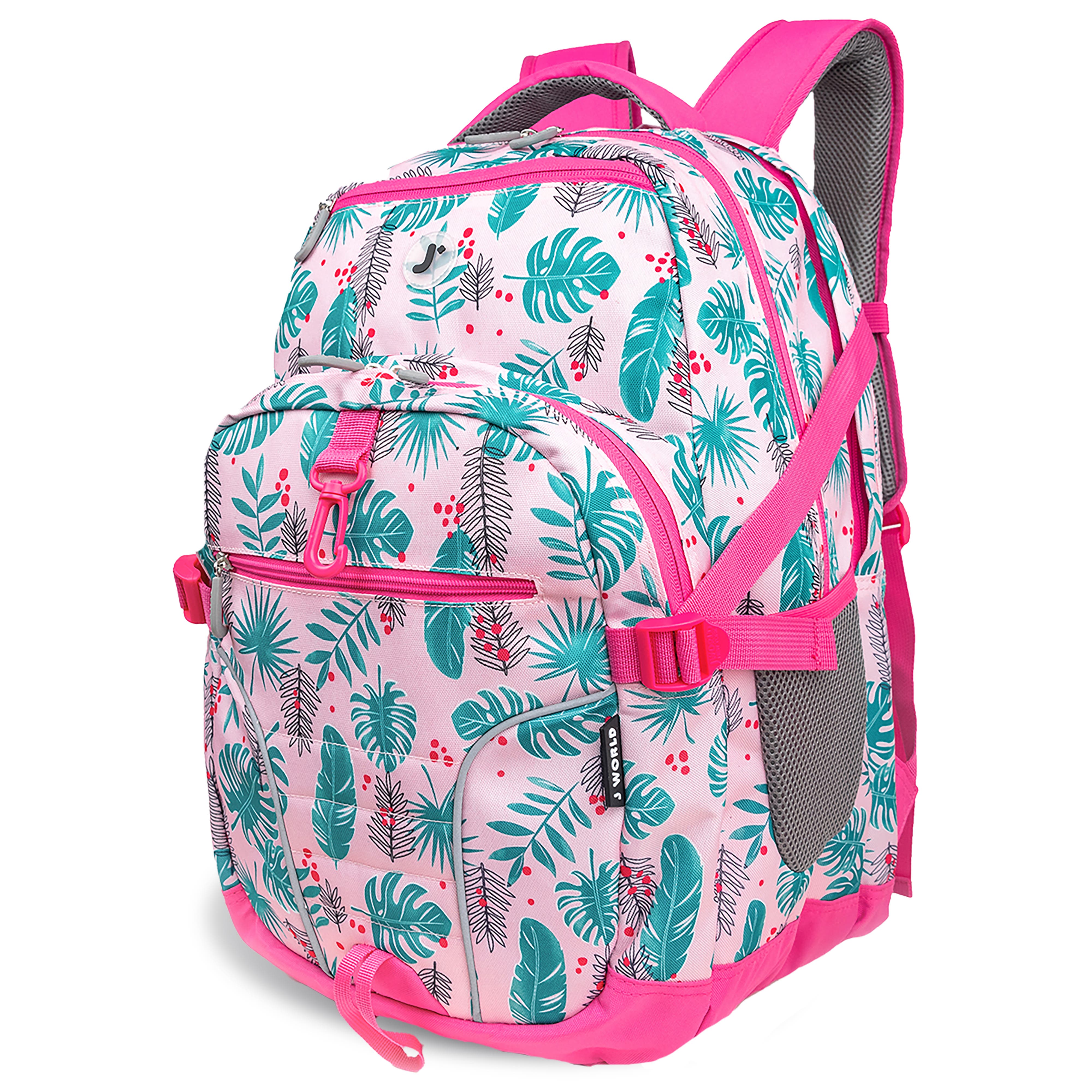Atom Laptop School Backpack, Alternate, color, Palm leaves