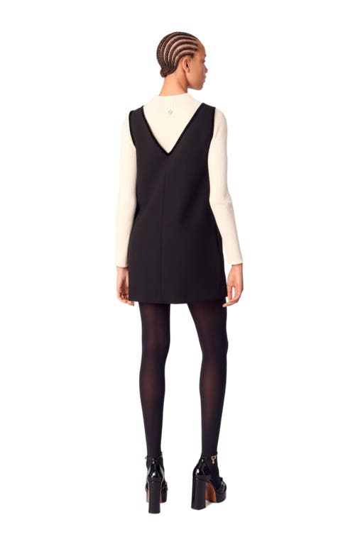 Maje Bow-embellished Mini Dress In Black