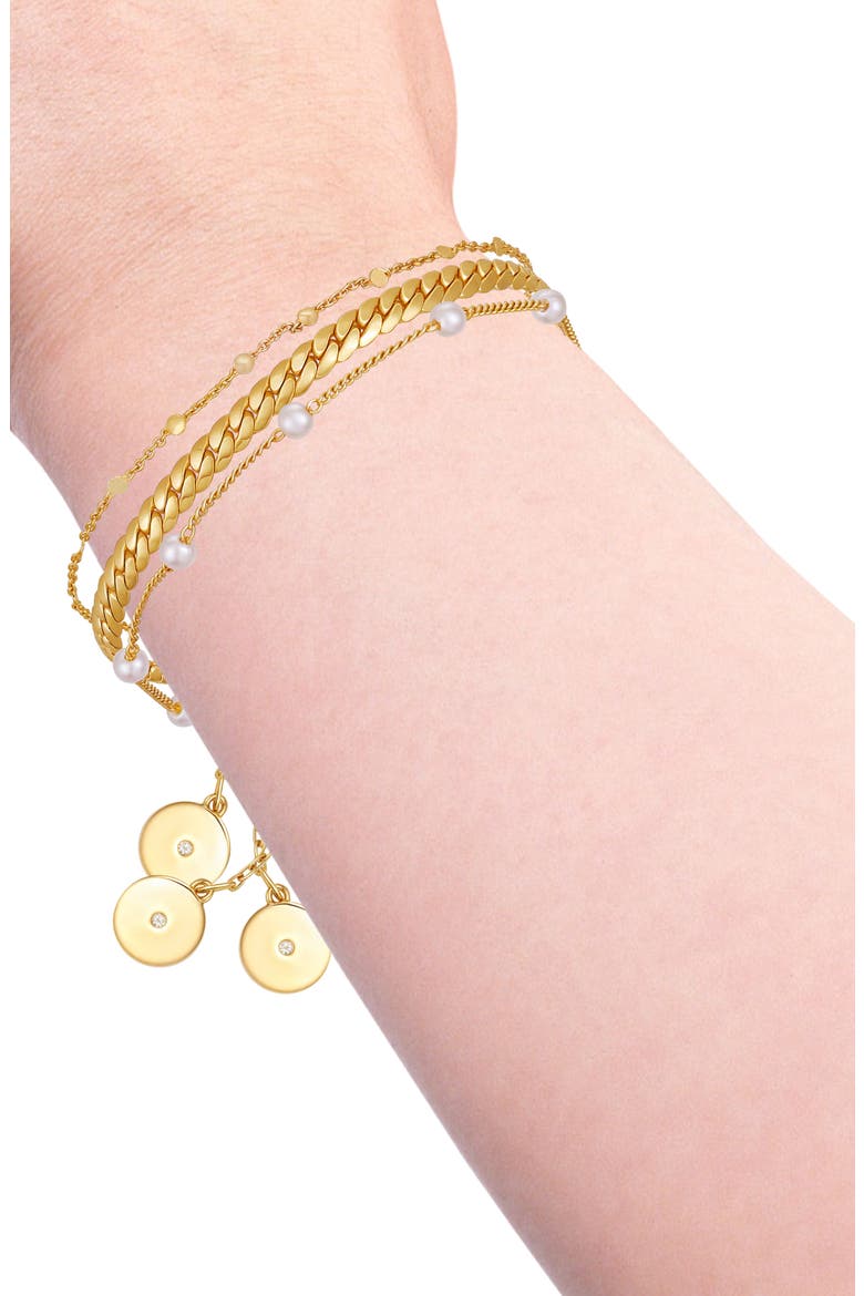 Set of 3 Chain Bracelets, Alternate, color, GOLD TONE
