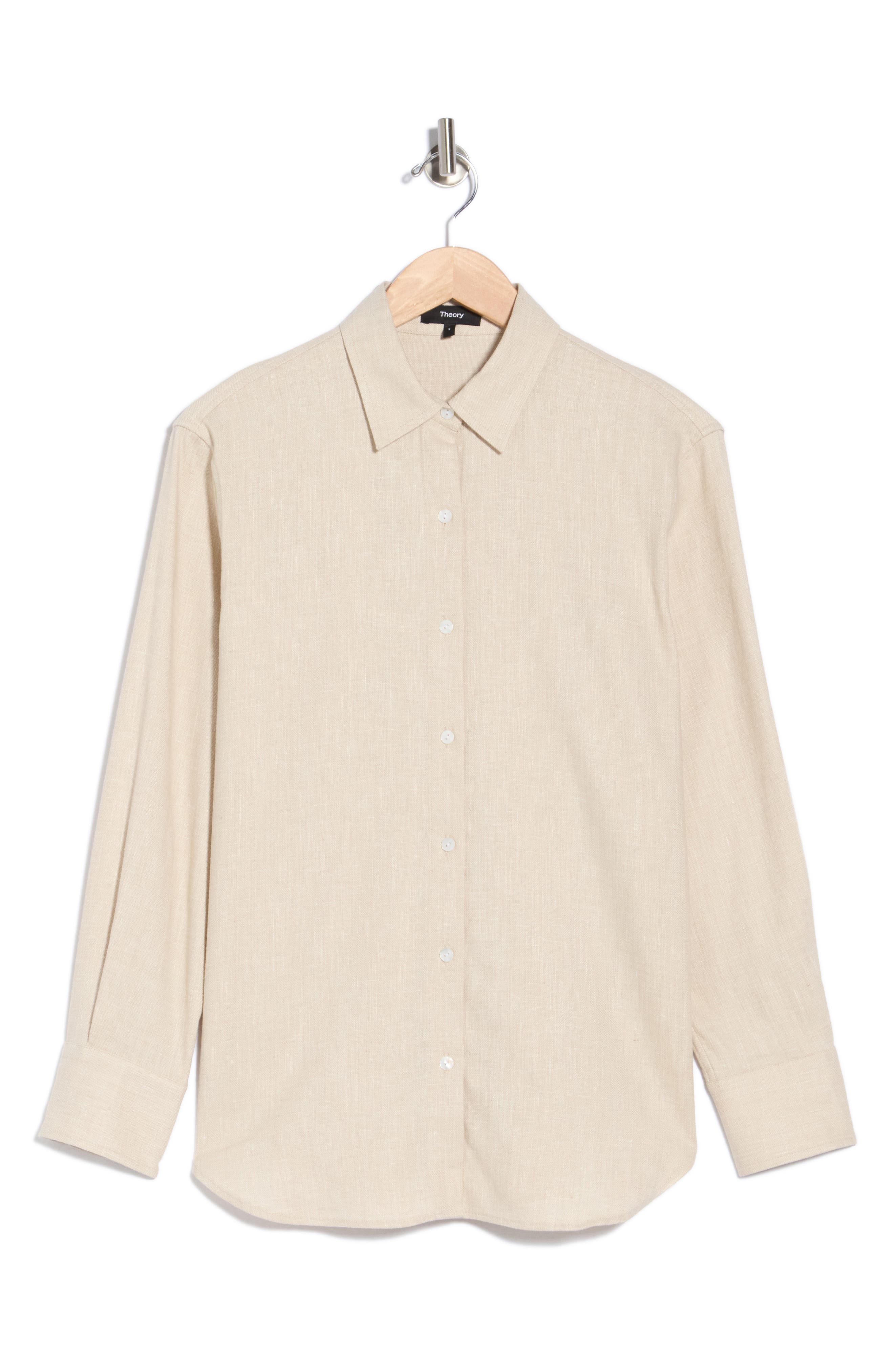 Linen Blend Boyfriend Shirt