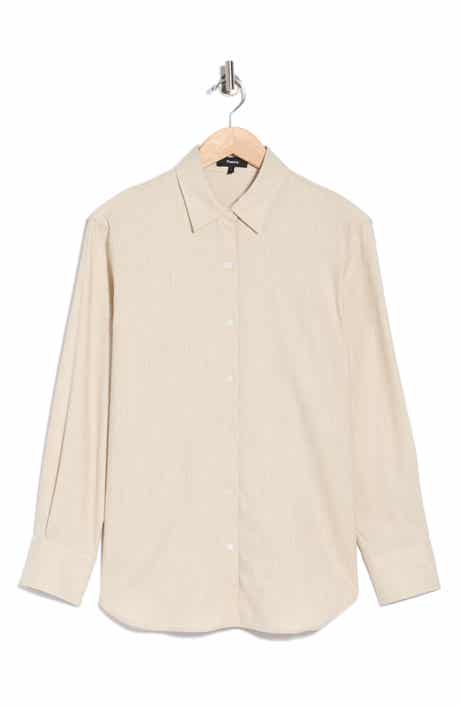 Linen Blend Boyfriend Shirt